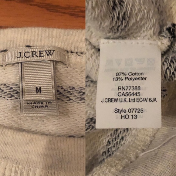 J Crew Cheers Ivory Stripes Long Sleeve Sweatshirt - Picture 8 of 8